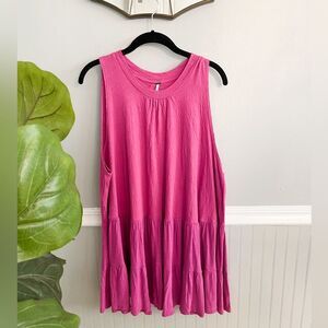 Free People Right On Time Tunic in Raspberry Size Large